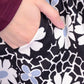 Joyce Clothing Black Daisy Floral Printed Box Pleated Skater Mid Length Skirt - ALILANG.COM