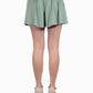 Joyce Clothing Green Loose Fitted Shorts With Faux Leather Front Waist Band - ALILANG.COM