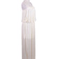 Double Zero Ivory Multi Layered Accordion Pleated Maxi Spaghetti Strap Dress - ALILANG.COM