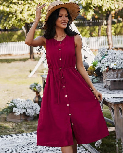 Button Down Adjustable Dress