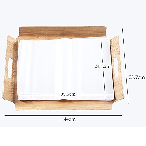 Wood Serving Tray, Decorative Serving Trays Platter for Breakfast in Bed, Lunch, Dinner, Appetizers, Patio, Ottoman, Coffee Table, BBQ, Party, Great for Lap &Couch, 1Pcs