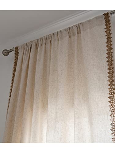 Dodolly Curtains for Bedroom 2 Panels Window Sheer 50% Room Darkening Semi Blackout Lightweight Soft Cloth Curtains for Living Room 55 x 94.5 Inches Long, Grommets Design