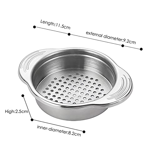 Dodolly Tuna Strainer Stainless Steel Food Can Strainer Sieve Metal Tuna Press Lid Canning Colander Oil Drainer Tuna Can Filter for Beans Vegetables, 4.6 x 3.7