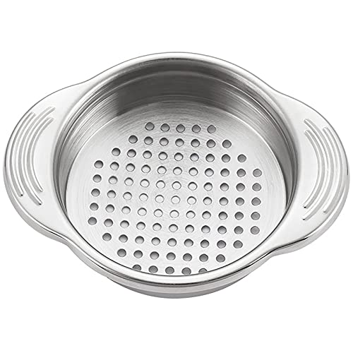 Dodolly Tuna Strainer Stainless Steel Food Can Strainer Sieve Metal Tuna Press Lid Canning Colander Oil Drainer Tuna Can Filter for Beans Vegetables, 4.6 x 3.7