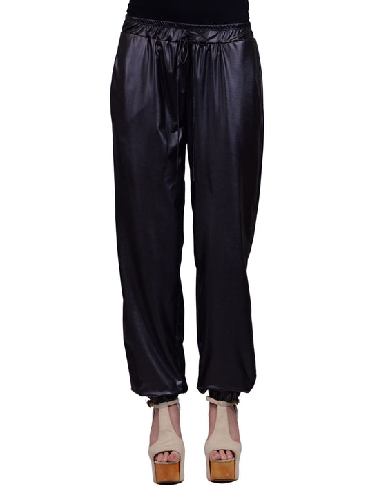 Anna-Kaci Rocker Chic Edgy Faux Leather Tapered Harem Fashion Pants - ALILANG.COM