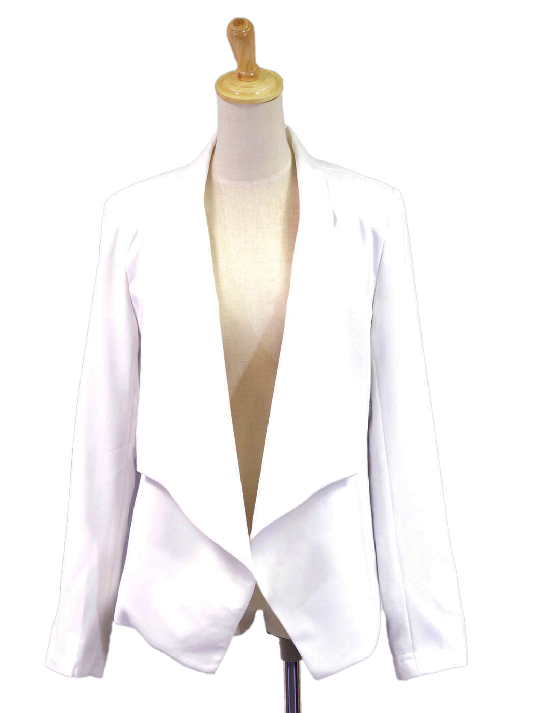 Everly Sophisticated Long Sleeve Open Front Single Breasted Draped Blazer Jacket - ALILANG.COM