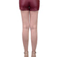 Uniq Rocker Chic Tulip Hem Faux Leather High Waisted Fitted Shorts - ALILANG.COM