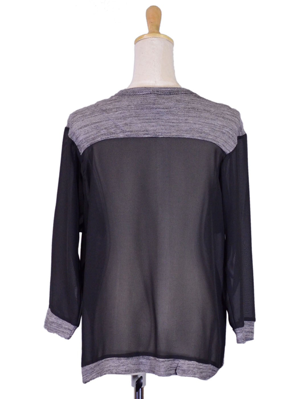 Millibon Comfortable Contrast Fabric Open Front Long Sleeve Cardigan Top - ALILANG.COM