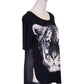 Millibon Bold Tiger Face Printed Sheer Back Sleeveless Fashion Top