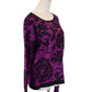 Oxford Circus Bold Vibrant Berry Floral Print Long Sleeve Pullover Sweater