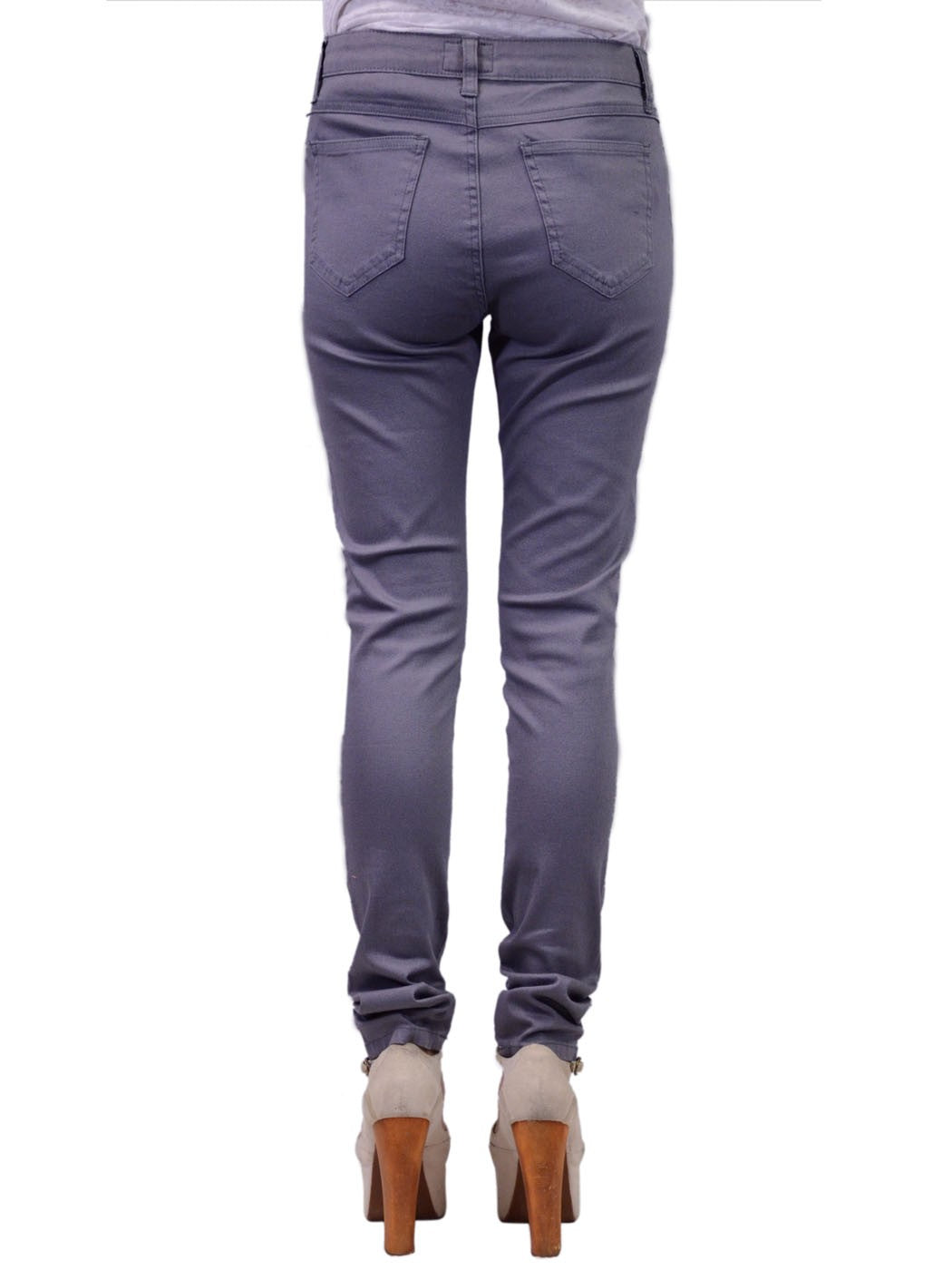 Uniq Urban Trendy Fitted Five Pocket Grey Skinny Jean Casual Pants