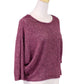 Anna-Kaci Comfortable Crochet Back Raglan Sleeves Heathery Brushed Sweater Top