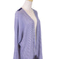 En Creme Casual Crochet Back Open Front Long Sleeve Pinstripe Knit Cardigan Top