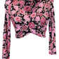 Cherry Mellow Sexy Quarter Length Sleeves Criss Cross Front Cropped Knit Top