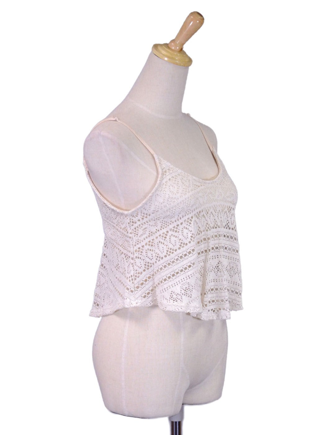 Lush Summer Fling Boho Inspired Crochet Knit Lace Adjustable Straps Crop Top