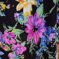 Lush Paradise Bold Floral Crinkle Woven Mid Length Double Slit High Waist Skirt