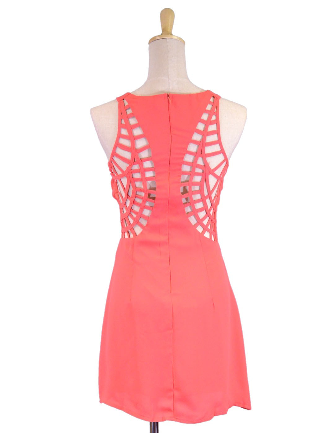 Oxford Circus Electric Pink Sexy Fitted Skeleton Back Party Cocktail Dress