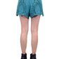 Audrey 3+1 Vintage Inspired Floral Cutout Hem High Waist Mini Woven Shorts