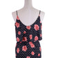 Audrey 3+1 Adored All Over Red Rose Polka dot Print Drawstring Dual Layer Top