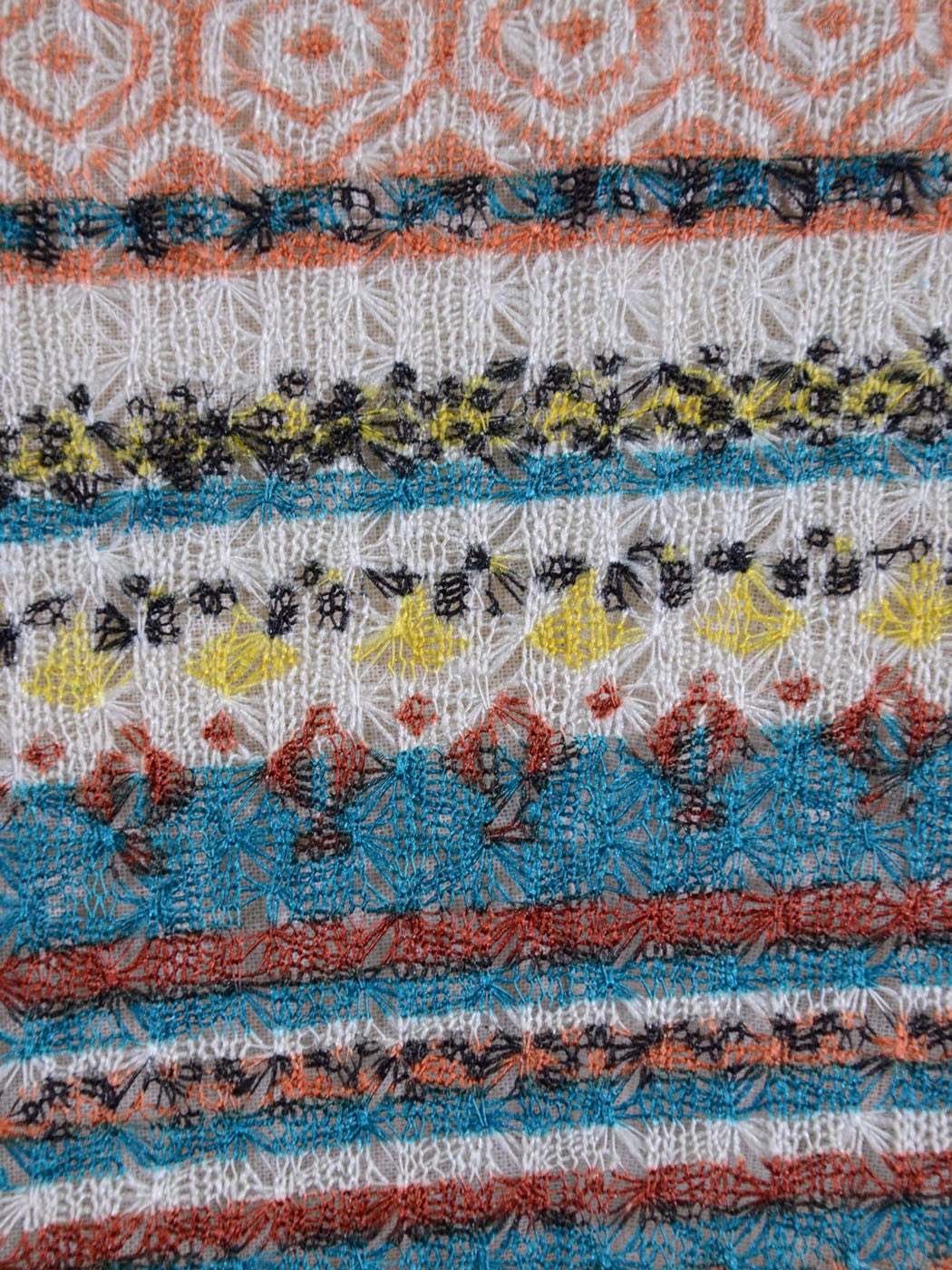 Audrey 3+1 Funky  Dolman Loose Fit Horizontal Tribal Print Knit Top