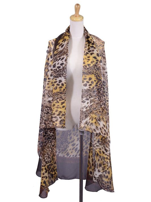 Trendology Girly Glam Cheetah Print Easy Dual Layering Cover Up Poncho