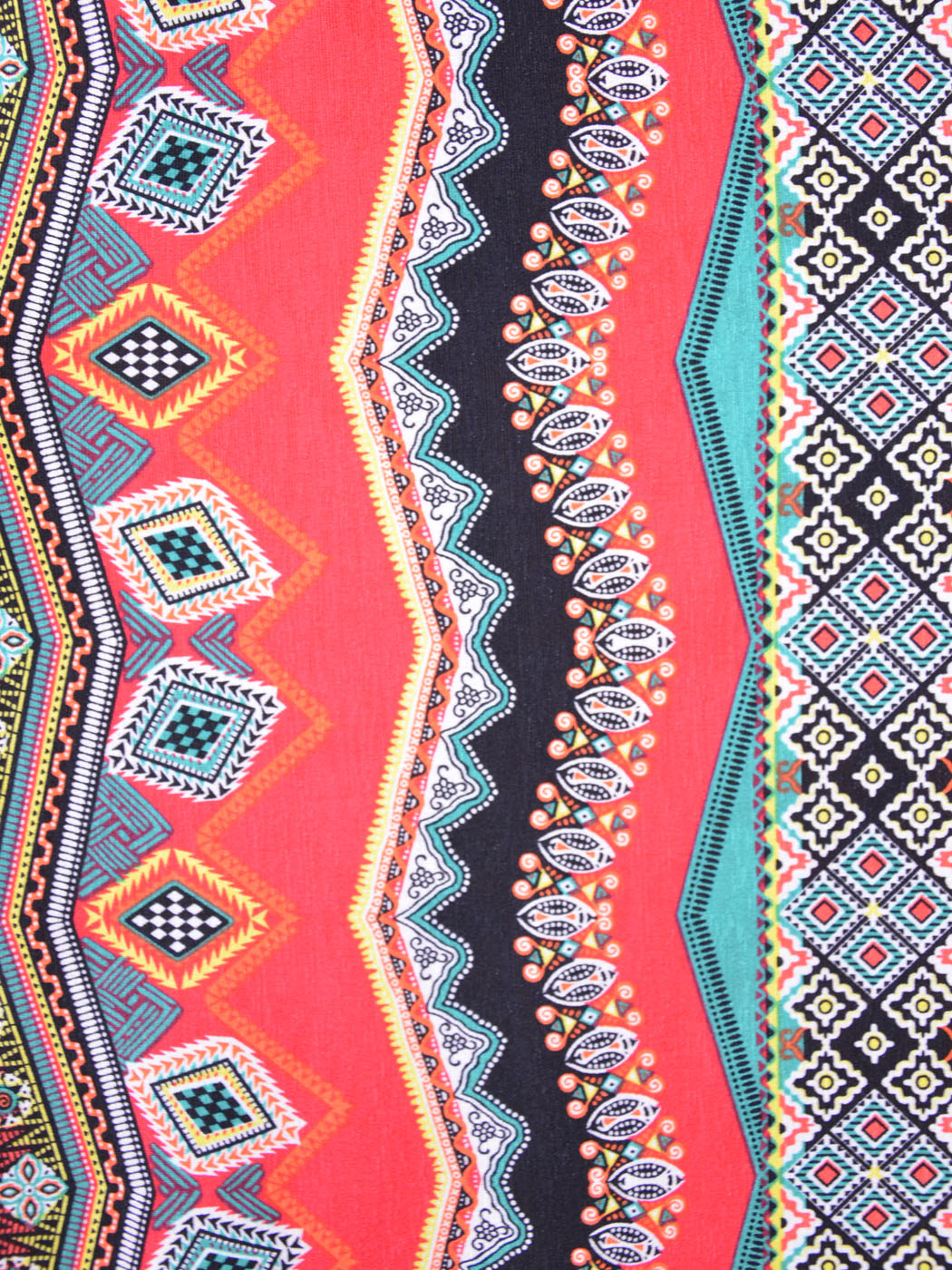 Anna-Kaci Edgy Bold Abstract Pattern High Side Slit Knit Long Maxi Skirt
