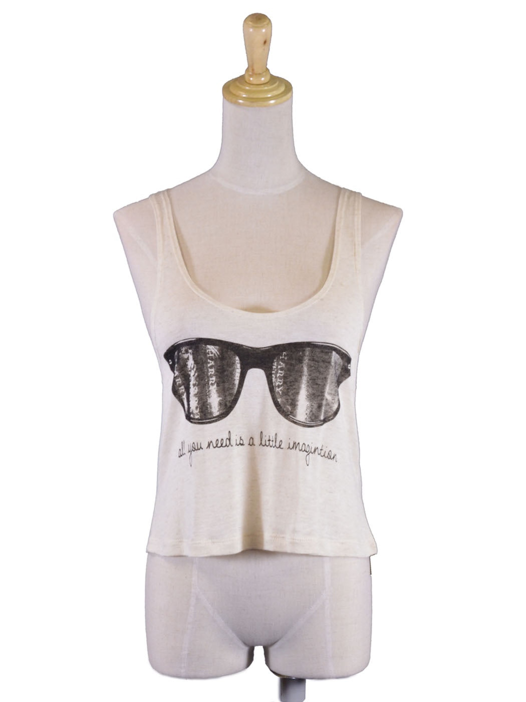 Michelle Fresh Imagination Sunglasses Tank Scoop Neck Knit Top