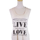 Michelle Expressive Live Love Flare Jersey Scoop Neck Knit Top