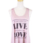 Michelle Expressive Live Love Flare Jersey Scoop Neck Knit Top