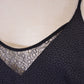 Lush Hot Seductive Lace Neckline Textured Bodycon V-Hem Little Black Knit Dress