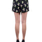Lush Lovely Cute Oriental Floral Quilt Textured Print High Waisted Mini Shorts