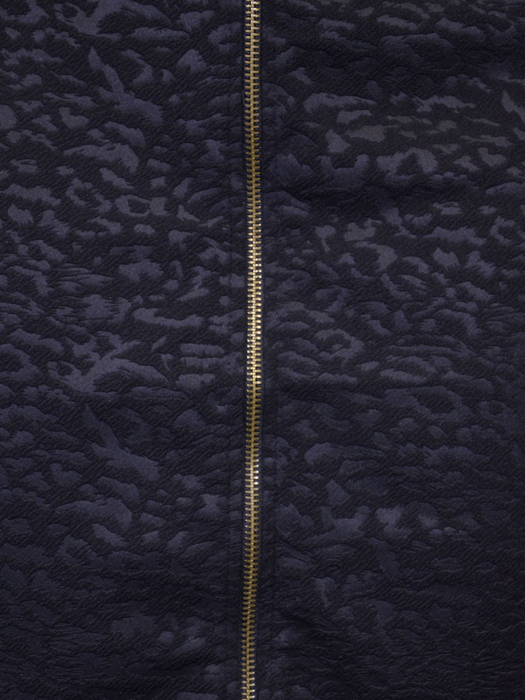 Tresics Brand Black and Grey Leopard Print Panels Exposed Zip Skirt