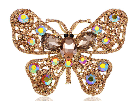 Topaz Butterfly Insect Brooch Pin