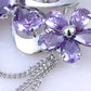 Purple Spring Floral Butterfly Dangle Brooch Pin
