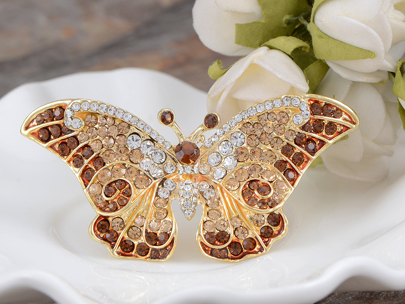 Empress Monarch Winged Butterfly Brooch Pin
