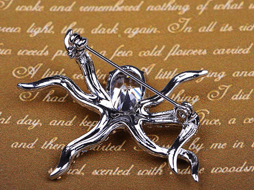 Swarovski Crystal Octopus Ice Body Pin Brooch