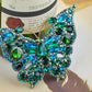 Emerald Green Colored Butterfly Brooch Pin