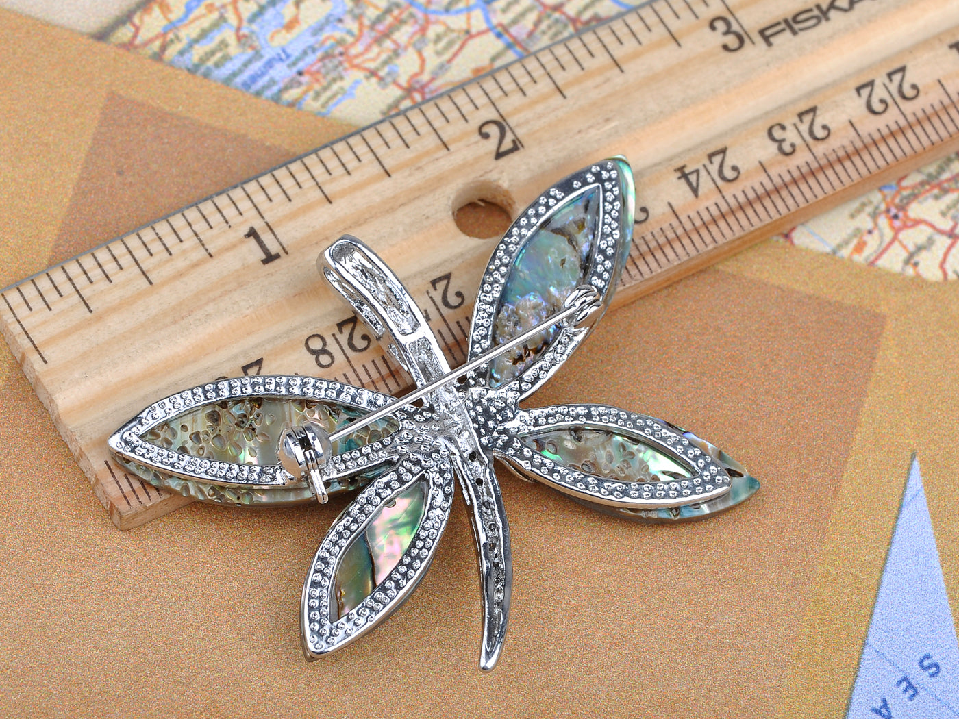 Adorable Blue Mother Of Pearl Abalone Butterfly Insect Pin Brooch