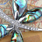 Adorable Blue Mother Of Pearl Abalone Butterfly Insect Pin Brooch