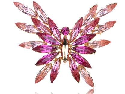Swarovski Crystal Abstract Rose Element Butterfly Pin Brooch