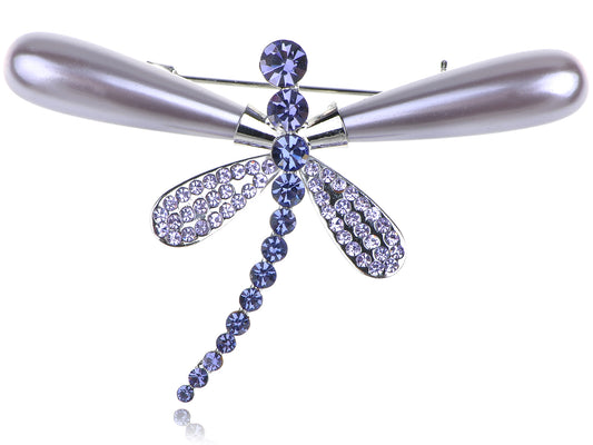 Shine Purple Pearl Dragonfly Brooch Pin