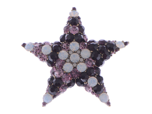 Amethyst White Opal Holy Star Pin Brooch