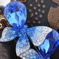 Swarovski Crystal Sapphire Blue Colored Ombre Butterfly Brooch Pin