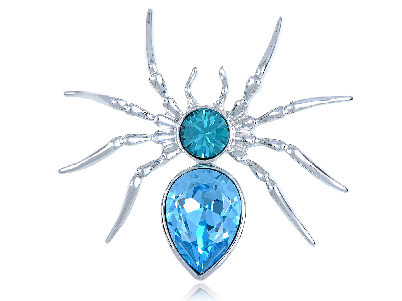 Swarovski Crystal Blue Spider Jewelry Brooch Pin