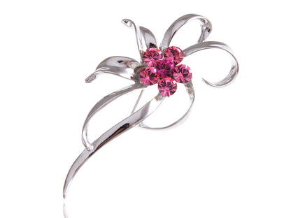 Elements Rose Pink Deate Dainty Flower Swirl Pin Brooch