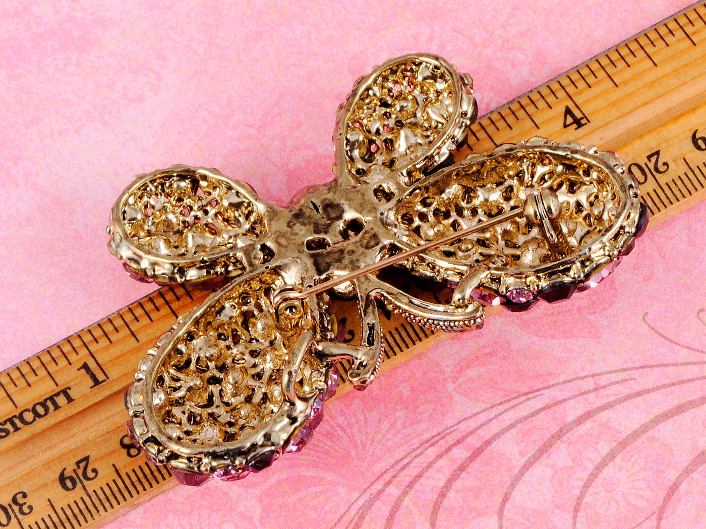 Two Amethyst Enchanted Fairytale Butterfly Pin Brooch