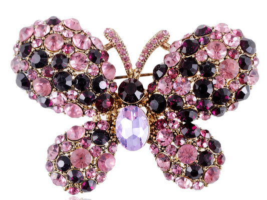 Two Amethyst Enchanted Fairytale Butterfly Pin Brooch