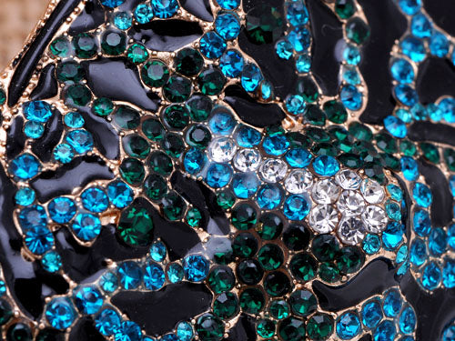 Emerald Zircon Embellished Fierce Aged Tiger Pin Brooch