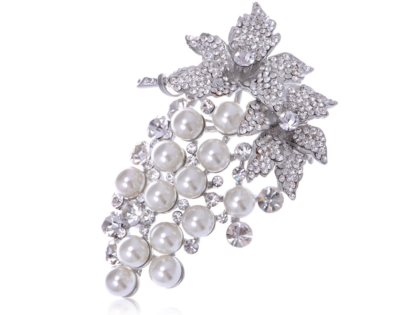 Elements Ss Pearl Bunch Of Grapes Pin Brooch
