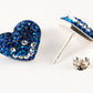 Element Silver Blue Smiley Face Emoji Heart Stud Earrings